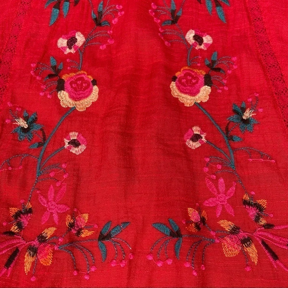Umgee Floral Embroidered Short Sleeve Peasant Top - Picture 6 of 9